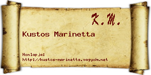 Kustos Marinetta névjegykártya
